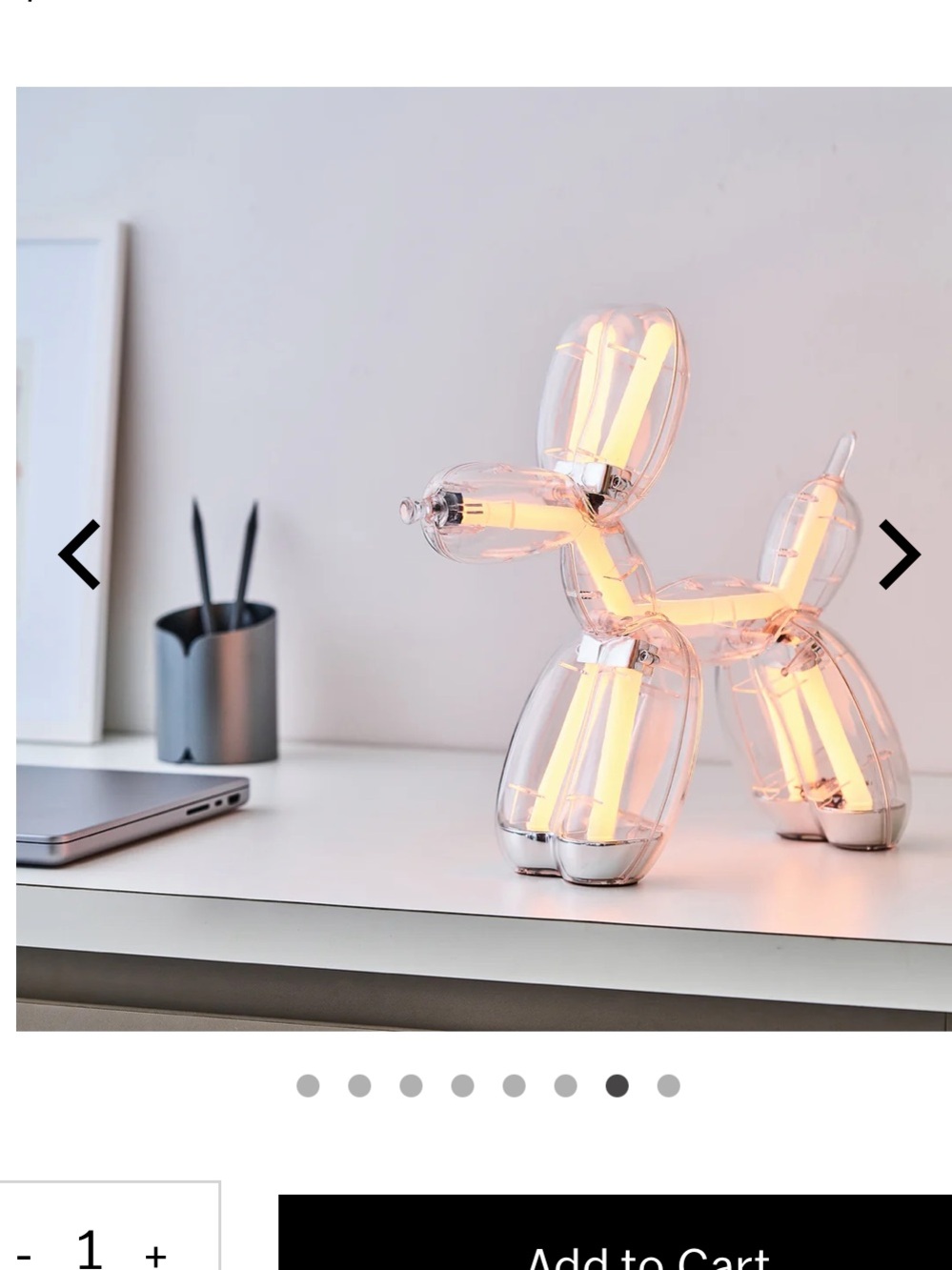 Original first edition Jeff Koons Balloon Dog LED Lamp from Lexon